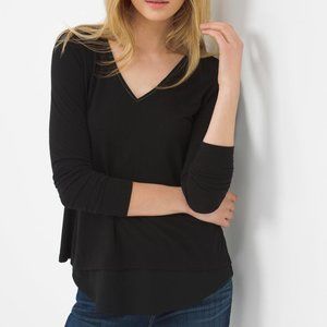 White House Black Market Open Back Layered Top S